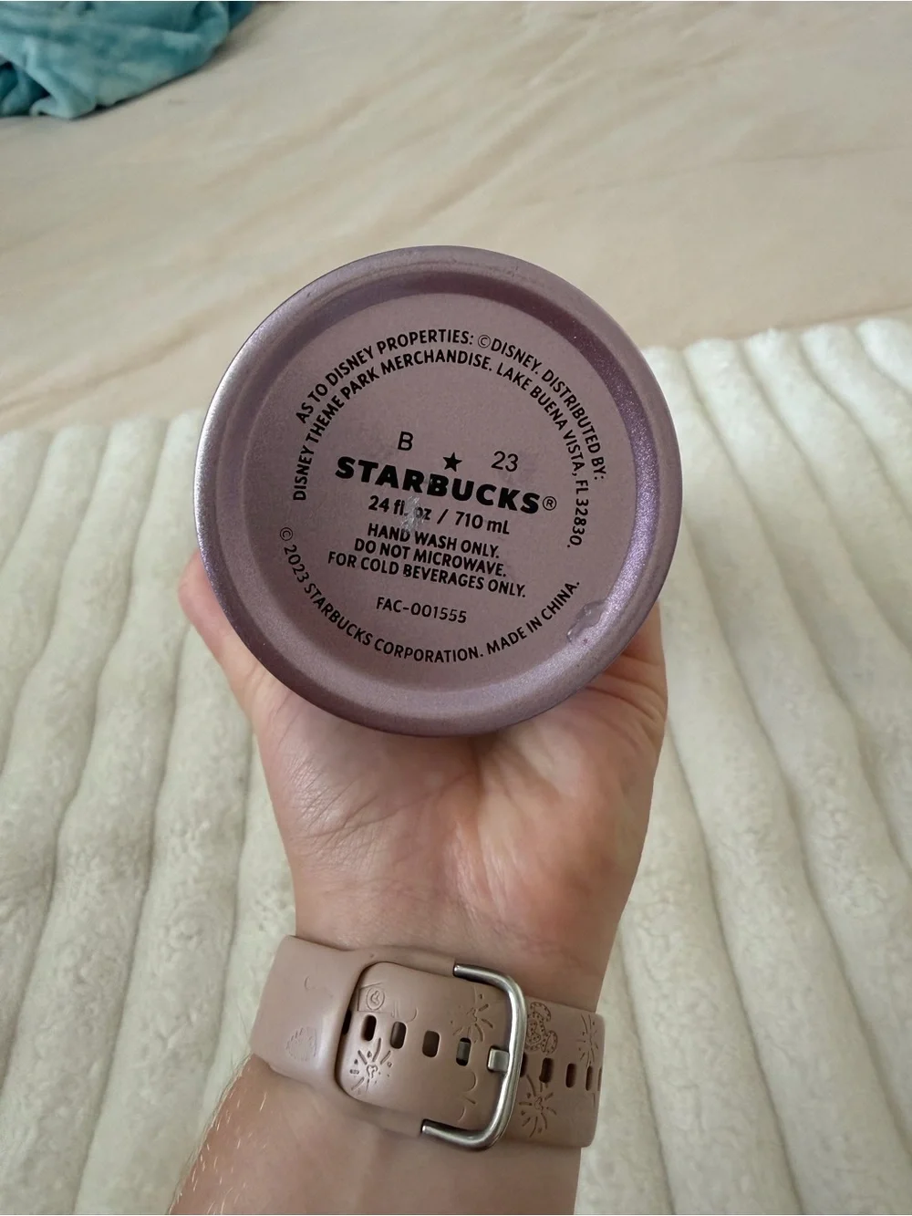 Starbucks Disney Metallic Lavender Mickey Disneyland Tumbler with Straw